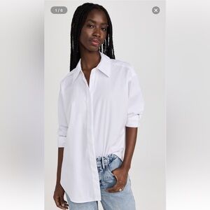 Good American BUTTON DOWN 2.0 SHIRT, WHITE001, XS